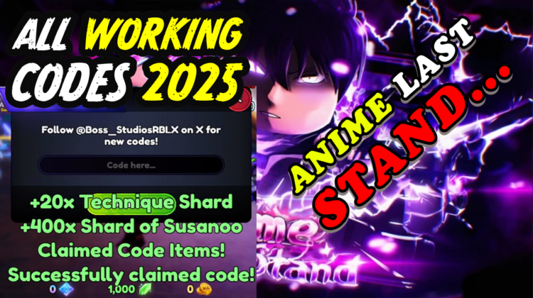 Anime Last Stand Codes January 2025