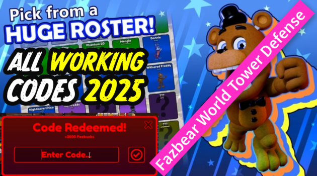 Fazbear World Tower Defense Codes