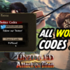 Untitled Attack on Titan Codes March 2025