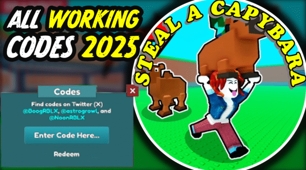 Steal a Capybara Codes June 2025