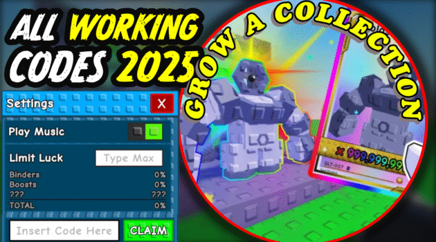 Grow a Collection Codes August 2025