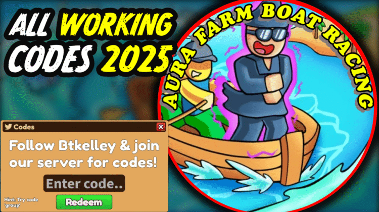 Aura Farm Boat Racing Codes August 2025